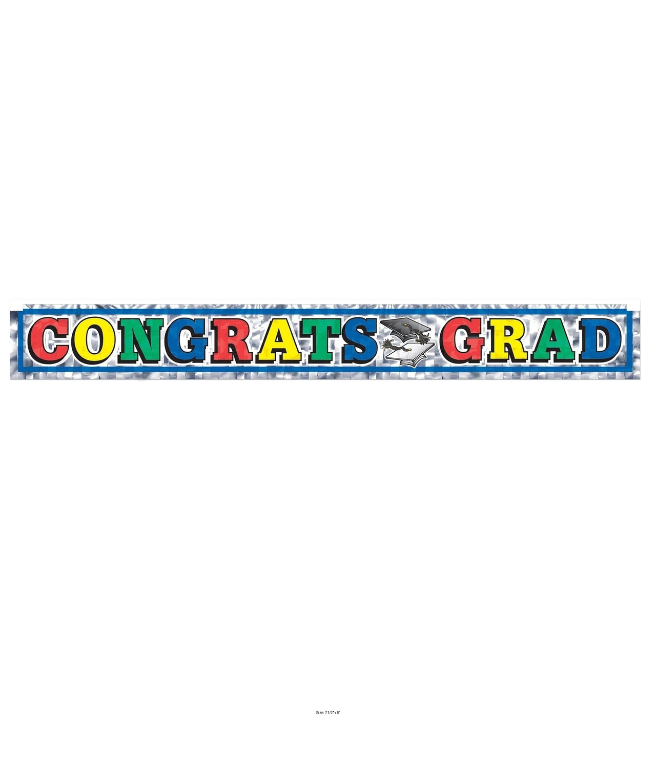 12 Pack Bulk Metallic Congrats Grad Graduation Party Fringe Banner