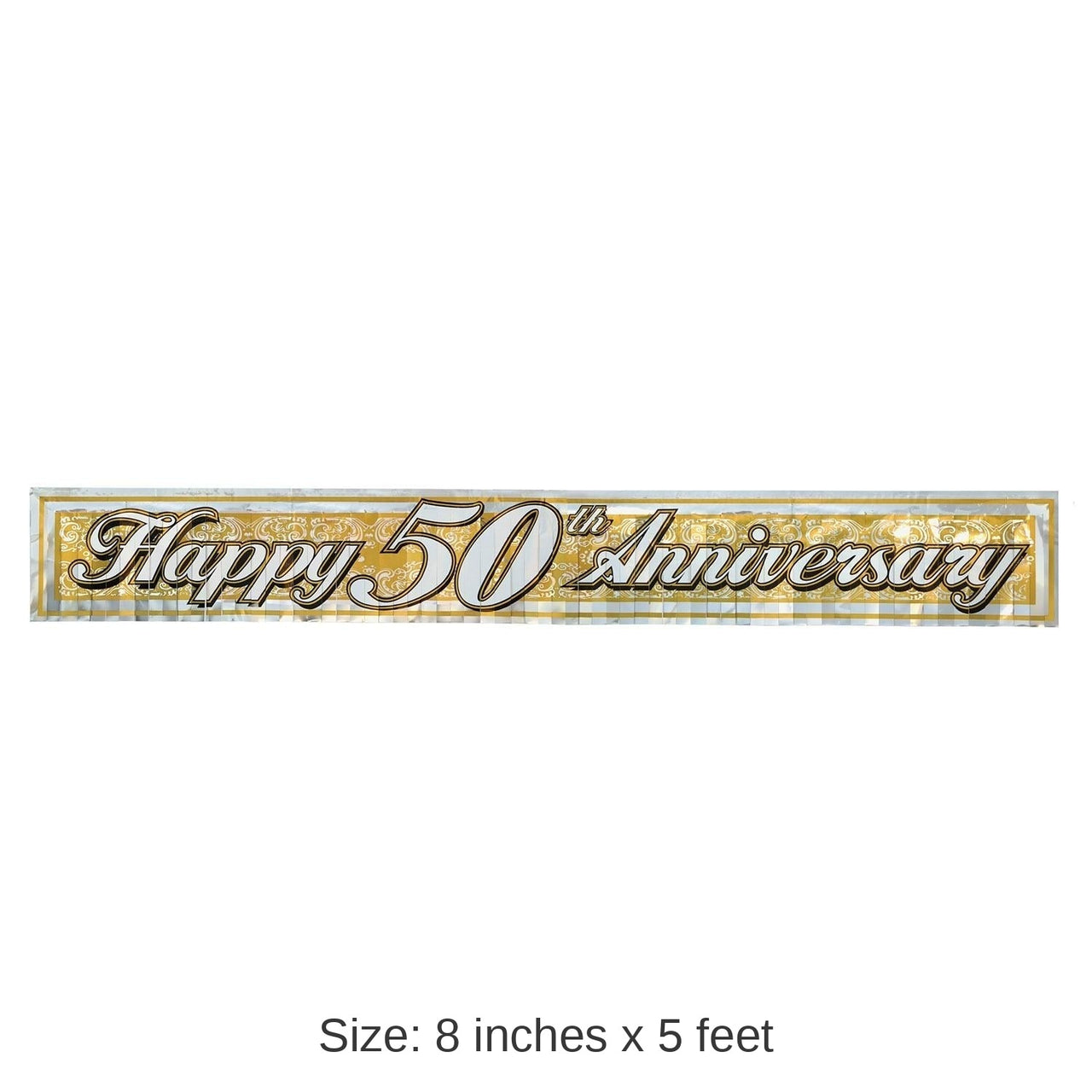 12 Pack Bulk Metallic 50th Anniversary Fringe Banner