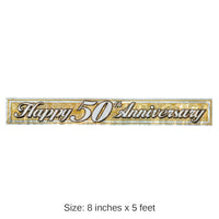 12 Pack Bulk Metallic 50th Anniversary Fringe Banner