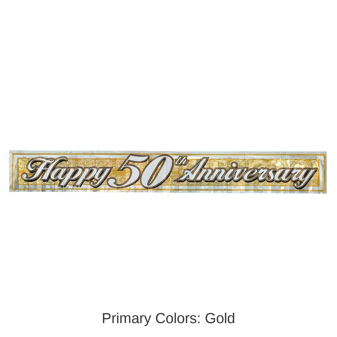 12 Pack Bulk Metallic 50th Anniversary Fringe Banner