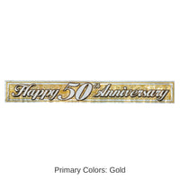 12 Pack Bulk Metallic 50th Anniversary Fringe Banner