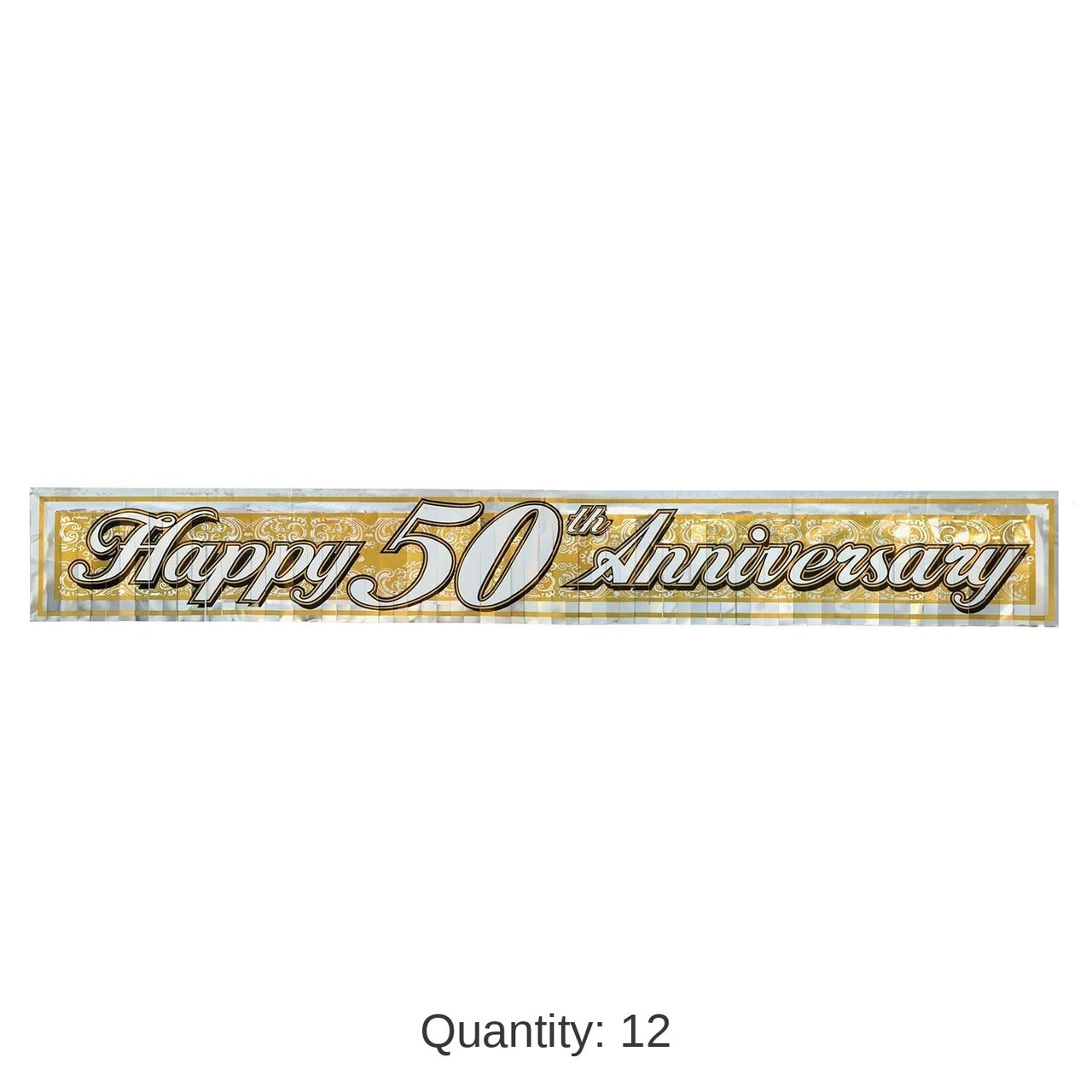 12 Pack Bulk Metallic 50th Anniversary Fringe Banner
