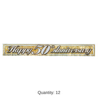 12 Pack Bulk Metallic 50th Anniversary Fringe Banner
