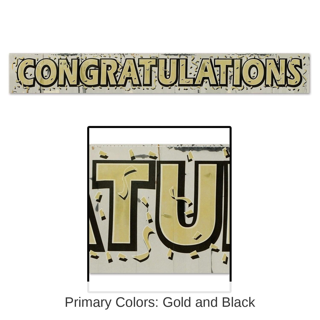12 Pack Bulk Metallic Congratulations Graduation Party Fringe Banner