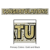 12 Pack Bulk Metallic Congratulations Graduation Party Fringe Banner