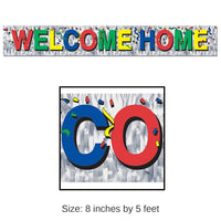 12 Pack Bulk Metallic Welcome Home Party Fringe Banner