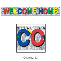 12 Pack Bulk Metallic Welcome Home Party Fringe Banner