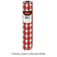 Gingham Party Table Roll - red - plastic