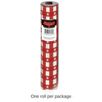 Gingham Party Table Roll - red - plastic