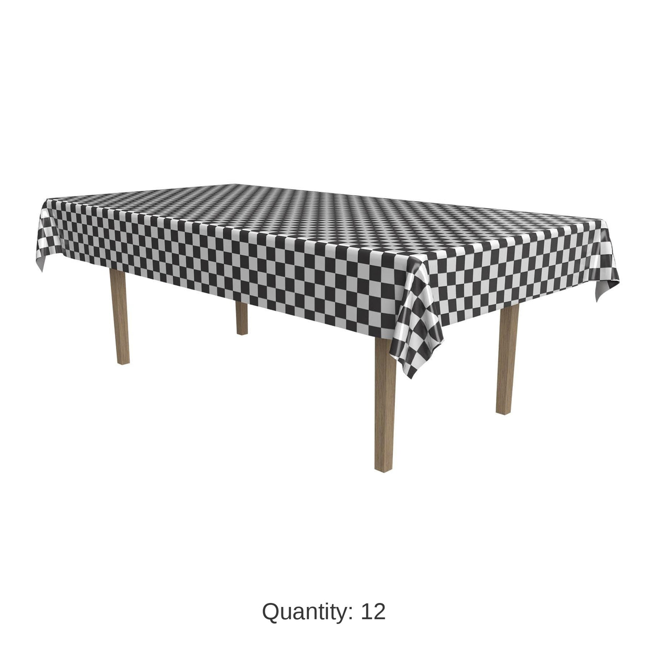 12 Pack Bulk Checkered Party Tablecover