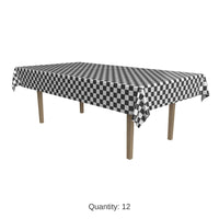12 Pack Bulk Checkered Party Tablecover
