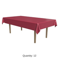 Bulk 12 Pack Bulk Burgundy Plastic Rectangular Party Tablecover