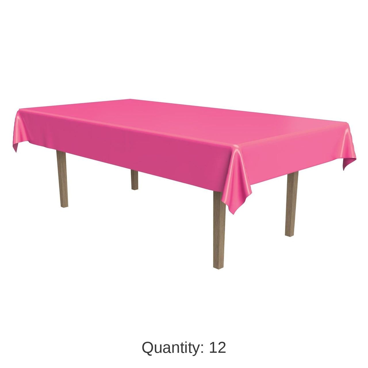 Bulk 12 Pack Bulk Cerise Plastic Rectangular Party Tablecover