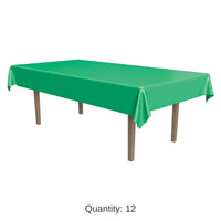Bulk 12 Pack Bulk Green Plastic Rectangular Party Tablecover