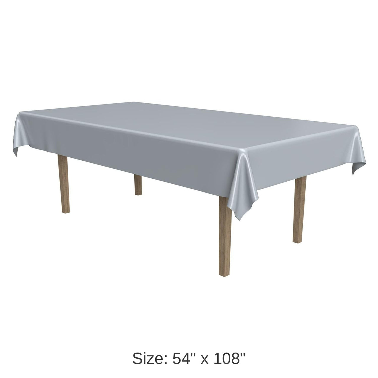 Bulk 12 Pack Bulk Silver Plastic Rectangular Party Tablecover