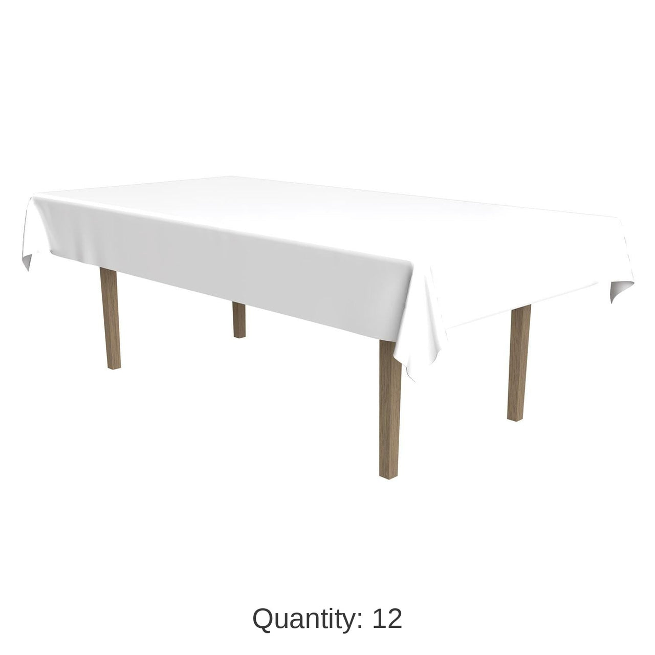 Bulk 12 Pack Bulk White Plastic Rectangular Party Tablecover