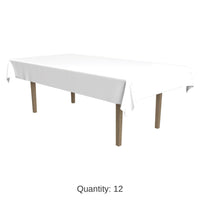 Bulk 12 Pack Bulk White Plastic Rectangular Party Tablecover