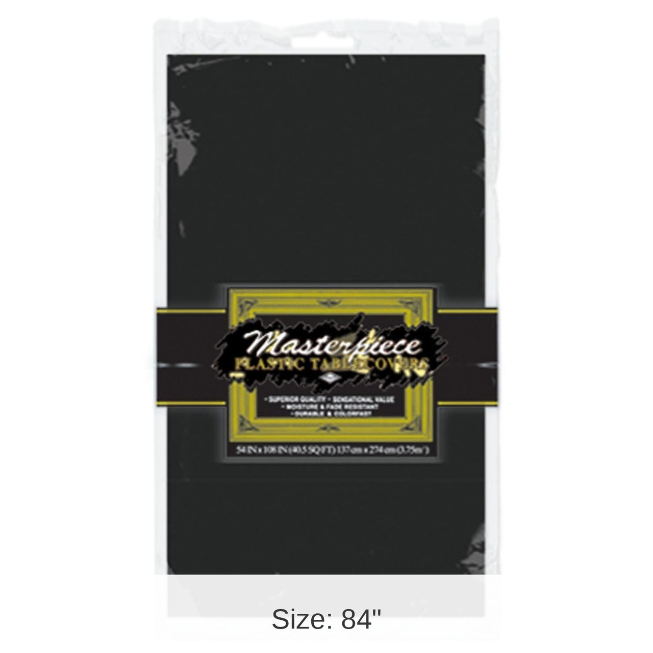 Bulk 12 Pack Bulk Black Plastic Round Party Tablecover