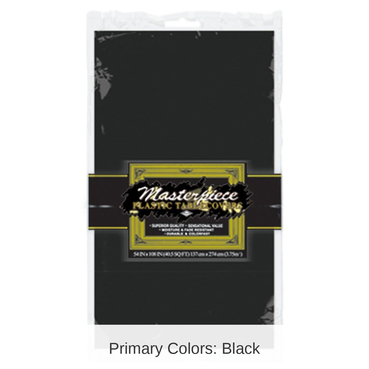 Bulk 12 Pack Bulk Black Plastic Round Party Tablecover