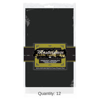 Bulk 12 Pack Bulk Black Plastic Round Party Tablecover