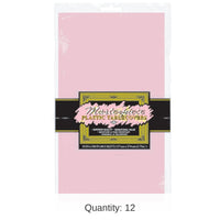 12 Pack Bulk Plastic Party Round Tablecover- Pink