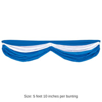 6 Pack Bulk Oktoberfest Fabric Bunting- Solid Blue and White