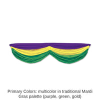 6 Pack Bulk Mardi Gras Fabric Bunting