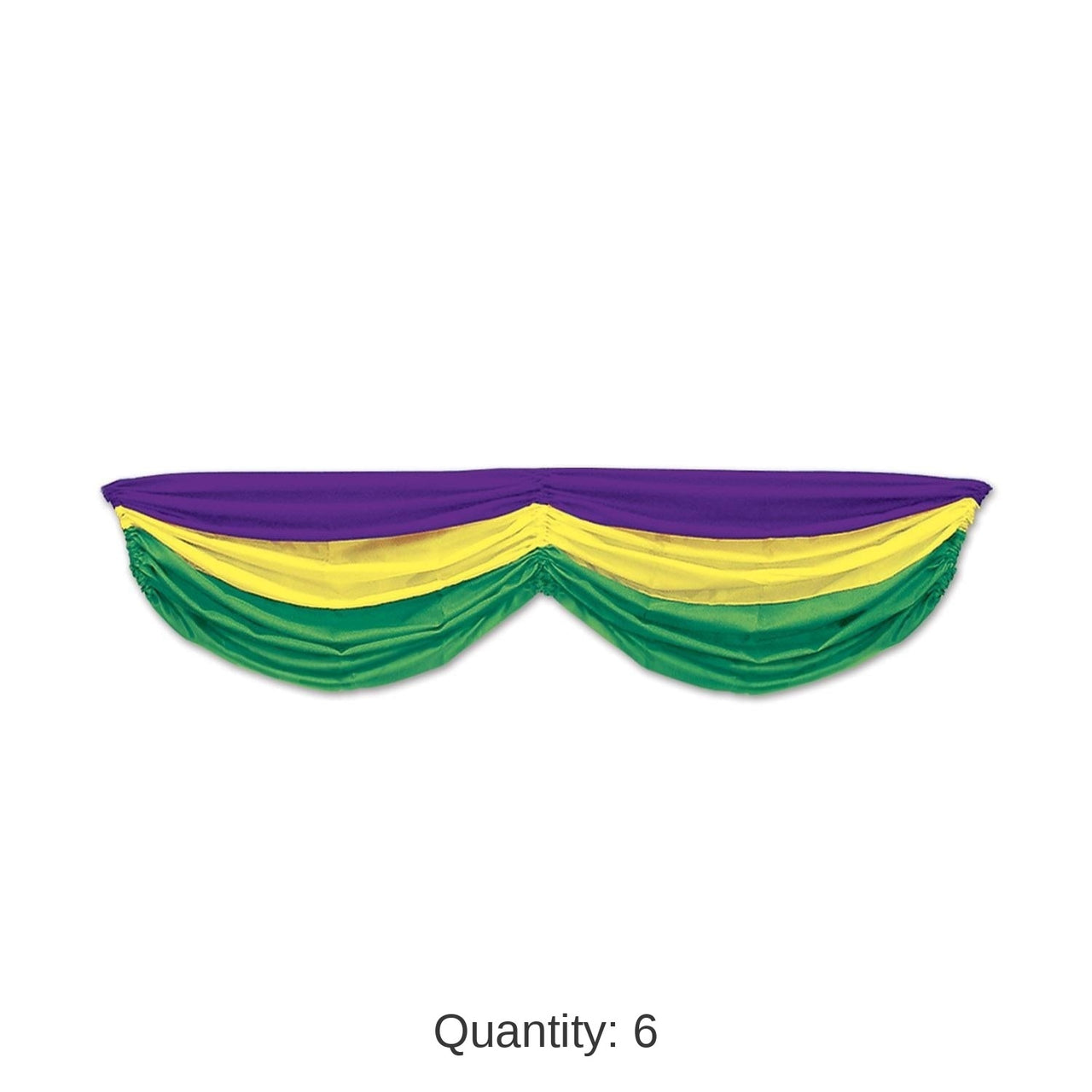 6 Pack Bulk Mardi Gras Fabric Bunting