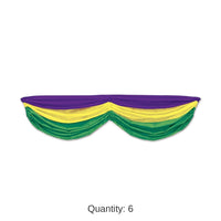 6 Pack Bulk Mardi Gras Fabric Bunting