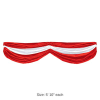 6 Pack Bulk Red/White Party Fabric Bunting