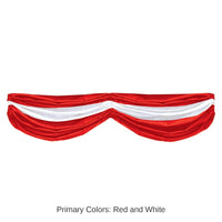 6 Pack Bulk Red/White Party Fabric Bunting