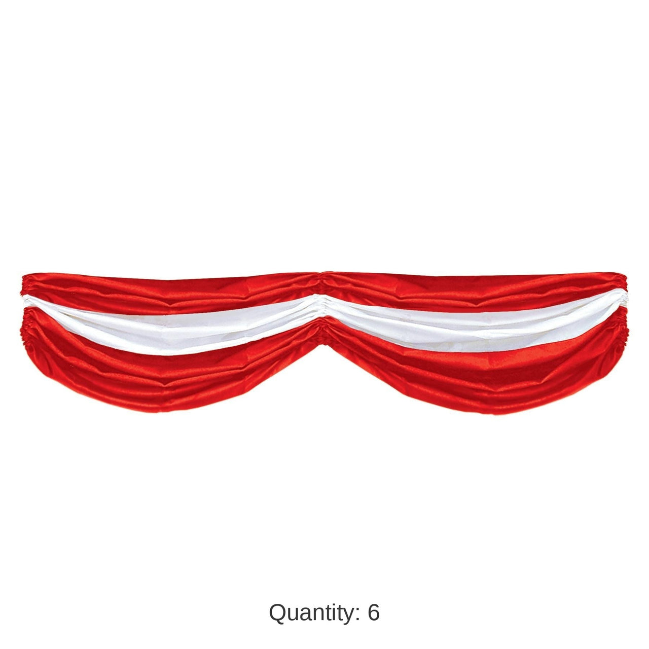 6 Pack Bulk Red/White Party Fabric Bunting