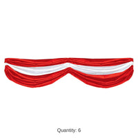 6 Pack Bulk Red/White Party Fabric Bunting