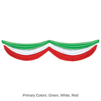 6 Pack Bulk Fiesta Red, White/Green Fabric Bunting