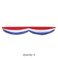 6 Pack Bulk Patriotic Fabric Party Bunting
