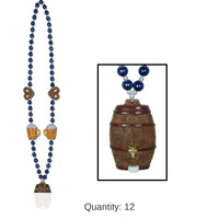 12 Pack Bulk Oktoberfest Bead Necklaces with Keg Medallion