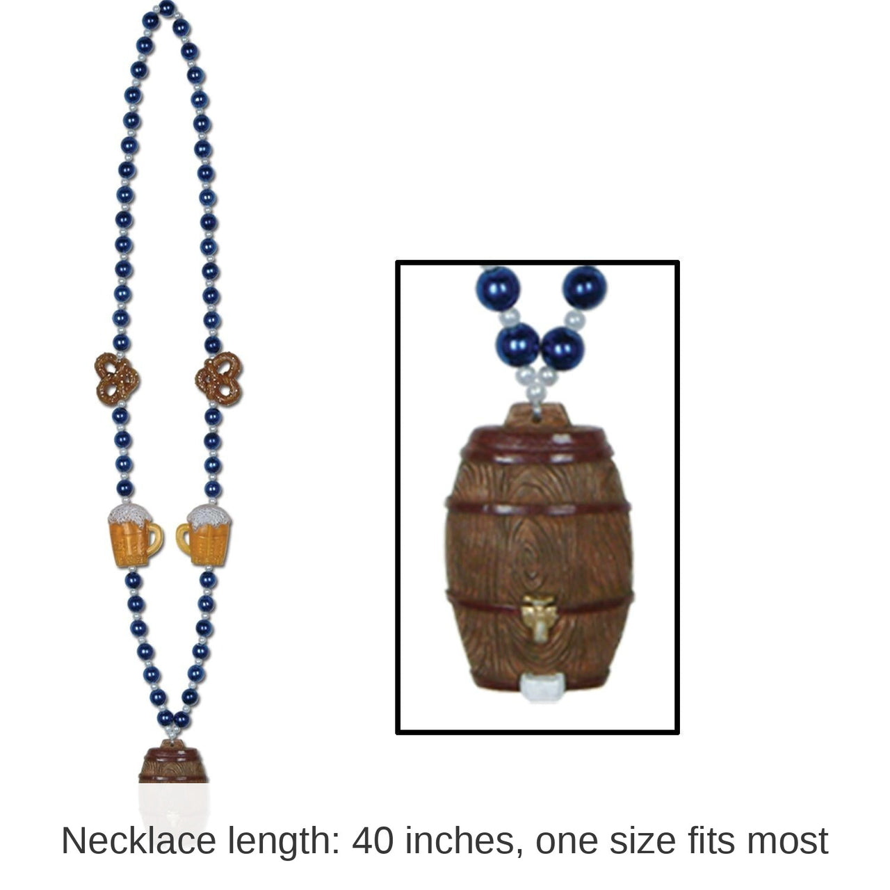 12 Pack Bulk Oktoberfest Bead Necklaces with Keg Medallion