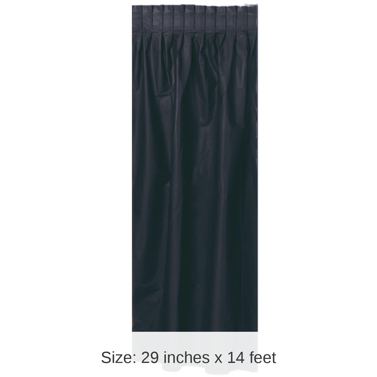 Bulk 6 Pack Bulk Black Plastic Party Table Skirt - self-adhesive