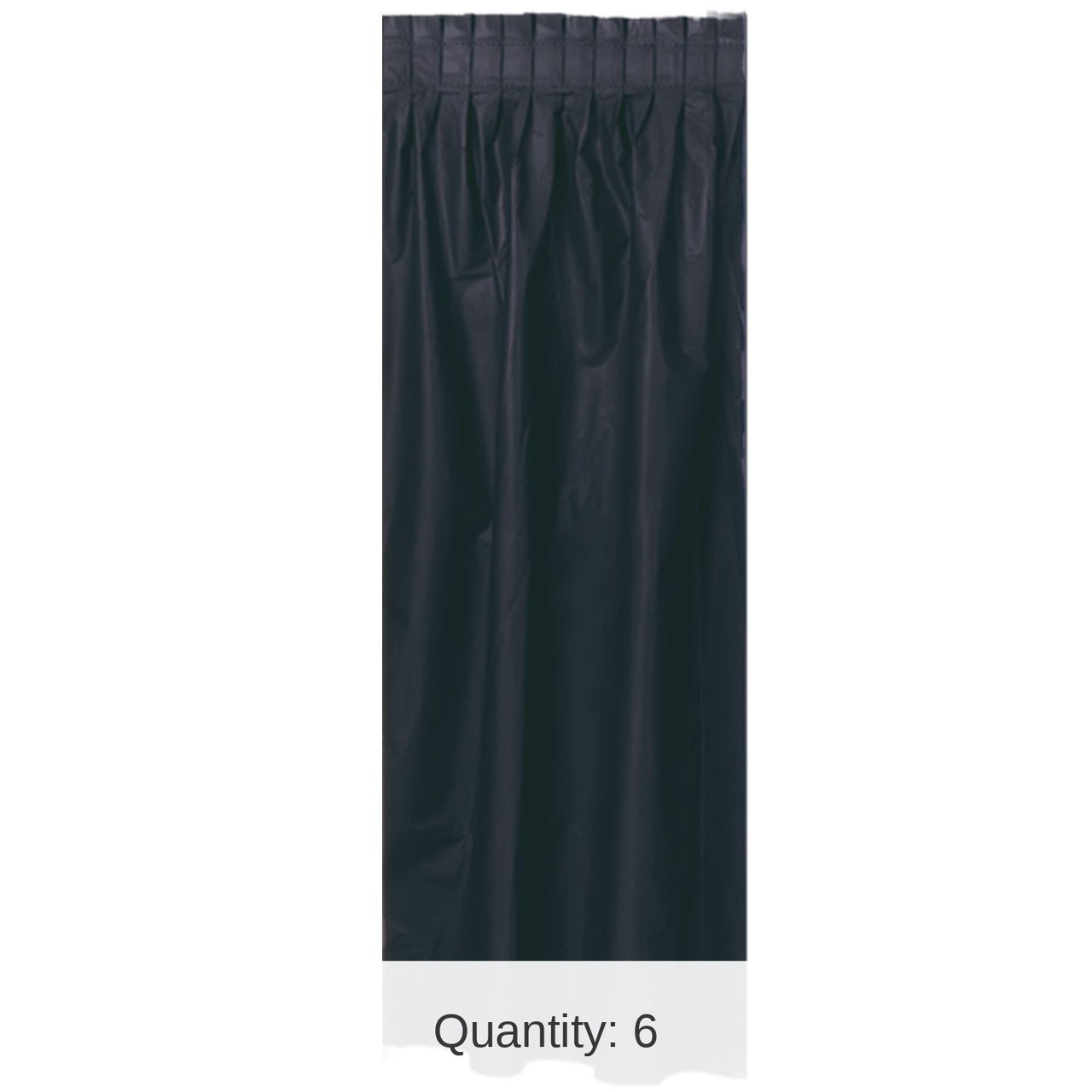 Bulk 6 Pack Bulk Black Plastic Party Table Skirt - self-adhesive