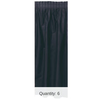 Bulk 6 Pack Bulk Black Plastic Party Table Skirt - self-adhesive