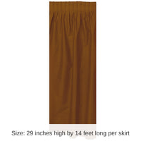 Bulk 6 Pack Bulk Chocolate Brown Plastic Party Table Skirt - self-adhesive