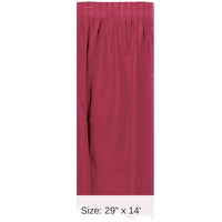 Bulk 6 Pack Bulk Burgundy Plastic Party Table Skirt - self-adhesive