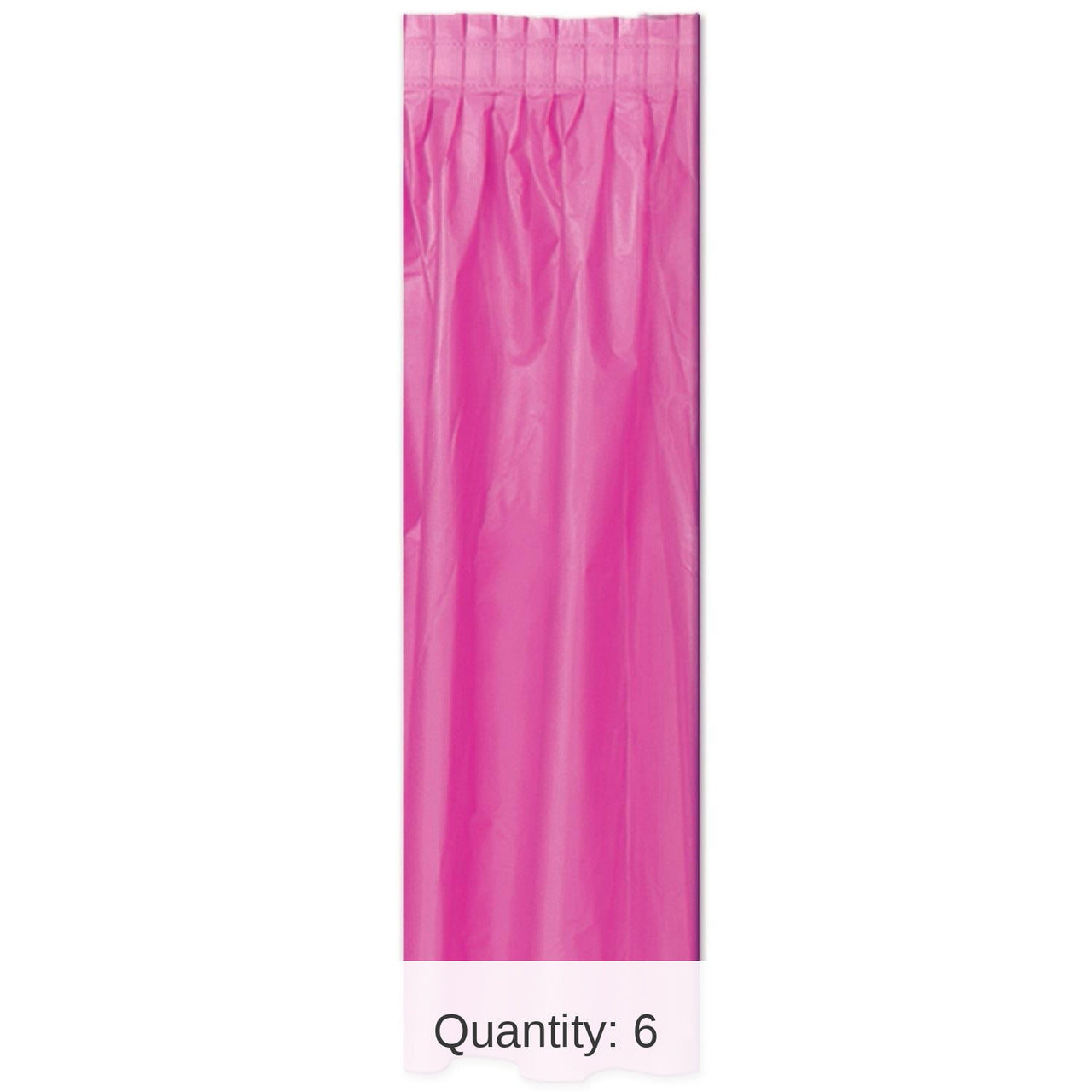Bulk 6 Pack Bulk Cerise Plastic Party Table Skirt - self-adhesive