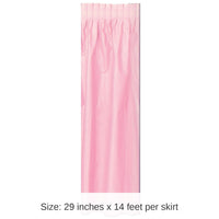 Bulk 6 Pack Bulk Pink Plastic Party Table Skirt - self-adhesive