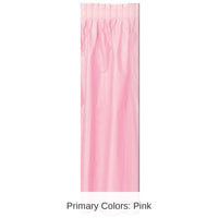 Bulk 6 Pack Bulk Pink Plastic Party Table Skirt - self-adhesive