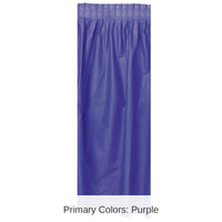 Bulk 6 Pack Bulk Purple Plastic Party Table Skirt - self-adhesive