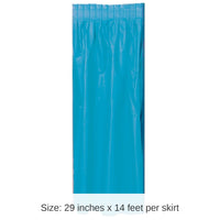Bulk 6 Pack Bulk Turquoise Plastic Party Table Skirt - self-adhesive