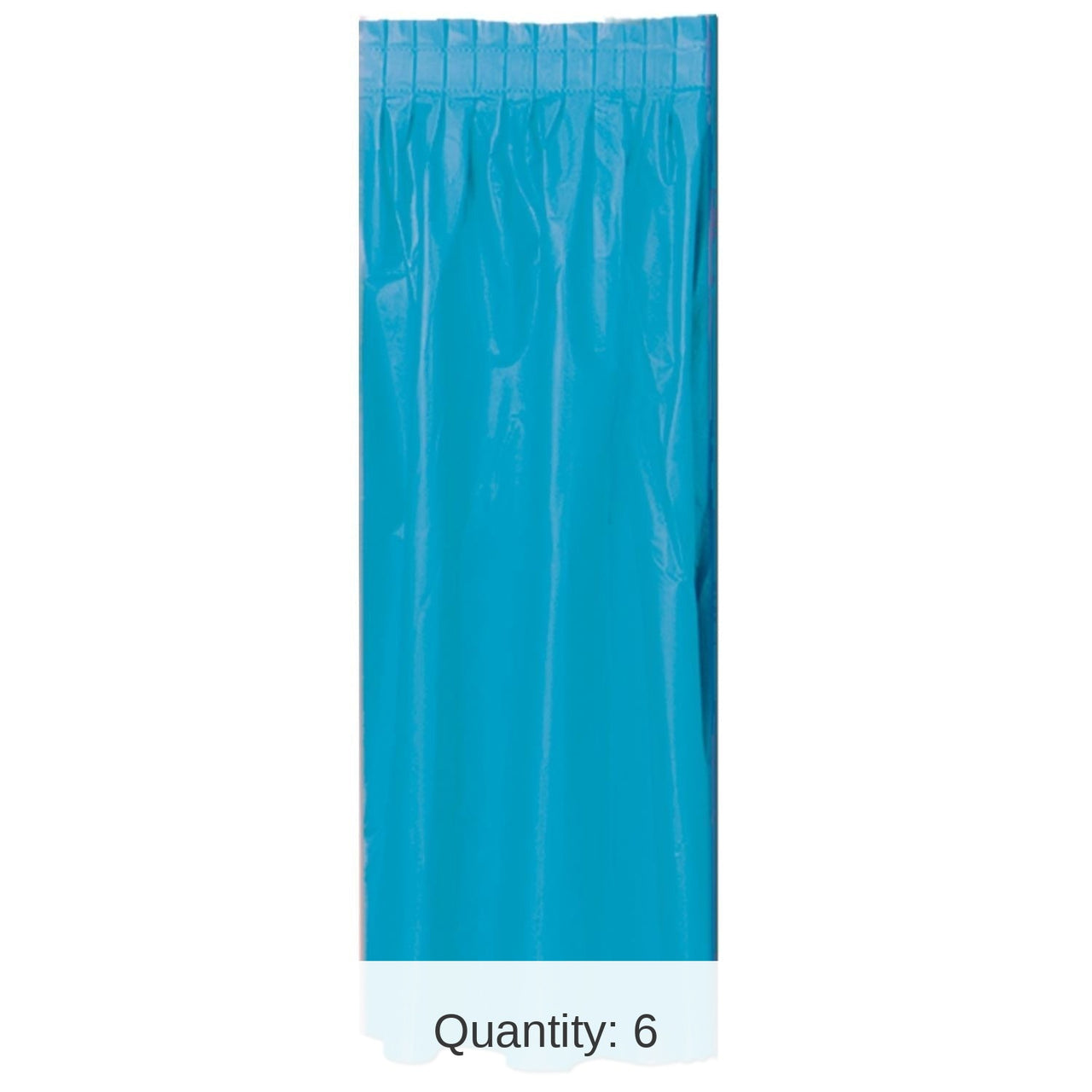 Bulk 6 Pack Bulk Turquoise Plastic Party Table Skirt - self-adhesive