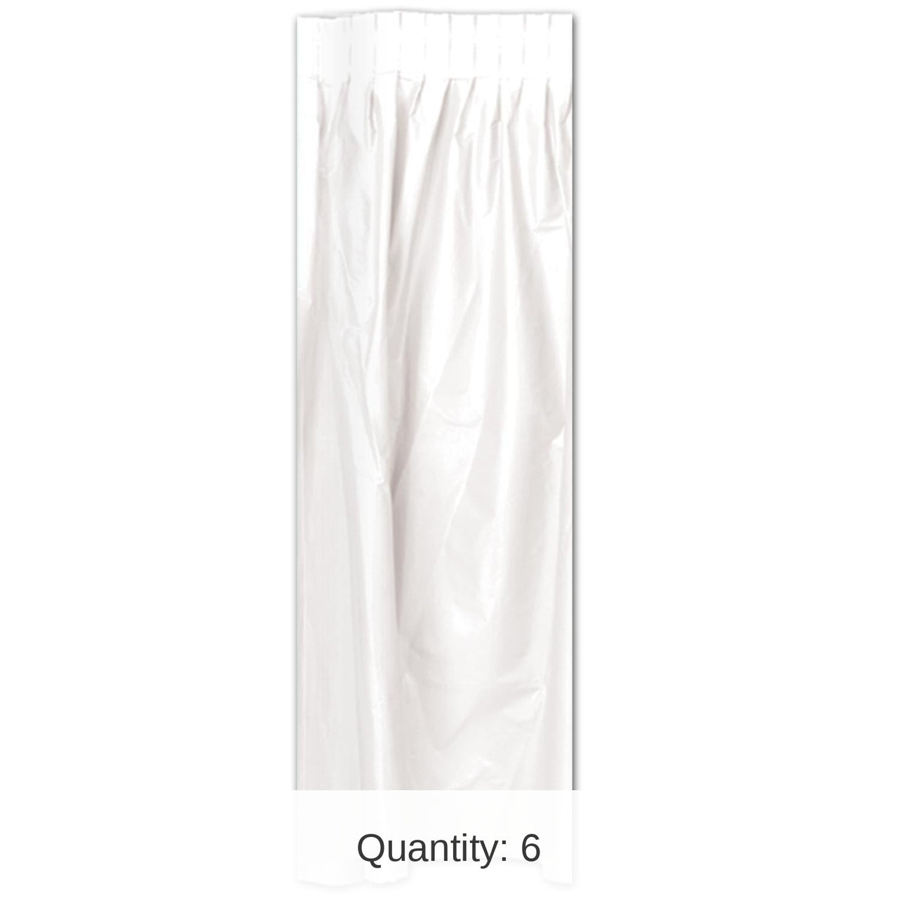 Bulk 6 Pack Bulk White Plastic Party Table Skirt - self-adhesive