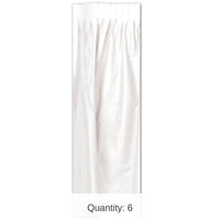 Bulk 6 Pack Bulk White Plastic Party Table Skirt - self-adhesive
